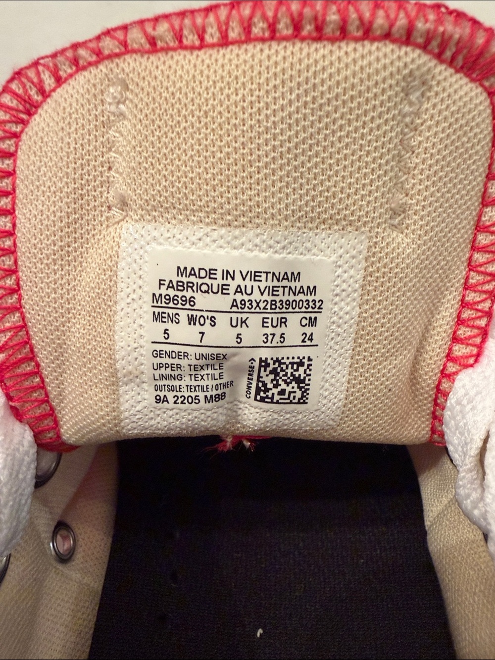 Converse Red and White Kids Low-Top Canvas Sneakers - Picture 5 of 5